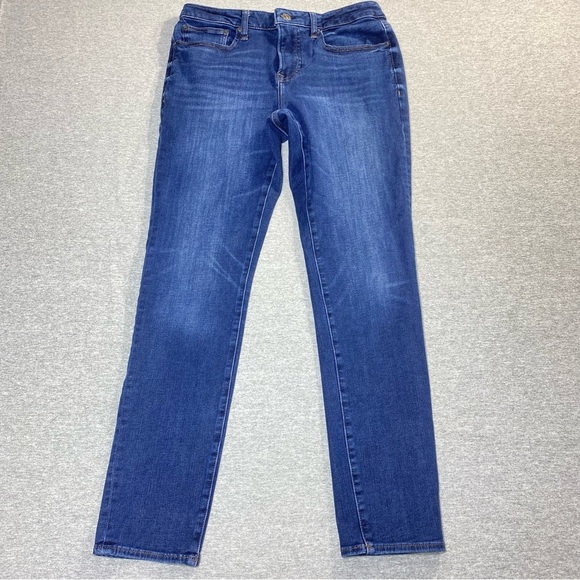 EXPRESS Jeans Women’s 32 Blue Skinny Mid Rise 4 Way Hyper Stretch Casual Denim - Picture 1 of 14